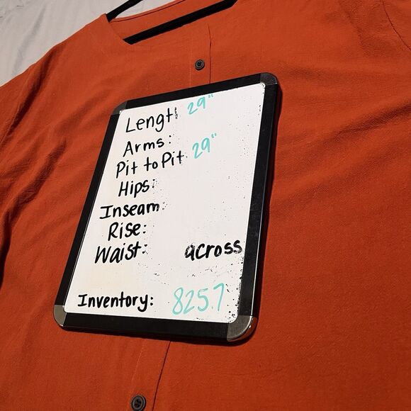 Womens Burnt Orange Short Sleeve Faux Button Lagenlook Oversized Top Size 3X/4X - Picture 10 of 10